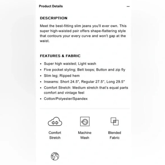 Curvy Super High Waisted Ripped Hem Slim Jeans size 4 R - Picture 6 of 10